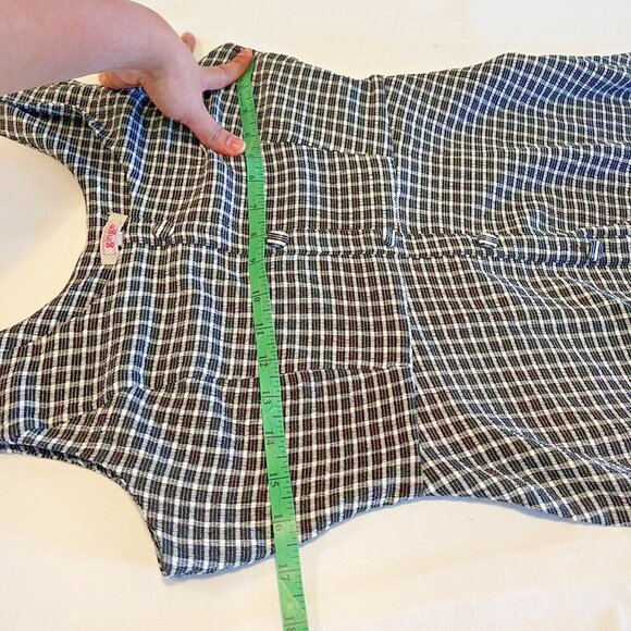 Ginger Women's Black White Fit Flare Plaid Mini Button Pocket Dress Size M - Picture 8 of 8